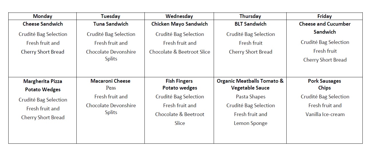 Lunchtime Menus